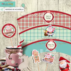 Kit Imprimible Navidad de Acuarela