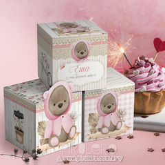 Kit Imprimible Osita Boho rosa