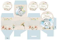 Kit Imprimible Bruno Elefante de Acuarela _ Coleccion Bosque Vintage na internet