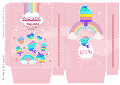 Kit Imprimible Pop it - Fidget toy - Helado y arcoiris - Pirulero