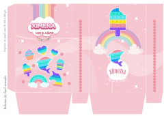 Kit Imprimible Pop it - Fidget toy - Helado y arcoiris - Pirulero