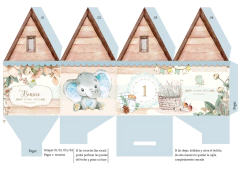 Kit Imprimible Bruno Elefante de Acuarela _ Coleccion Bosque Vintage - online store