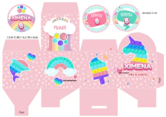 Kit Imprimible Pop it - Fidget toy - Helado y arcoiris - tienda online