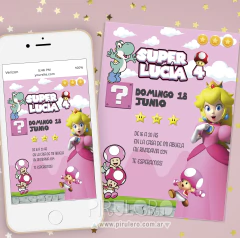 Kit imprimible Princesa Peach Super Mario Bros Rosa on internet
