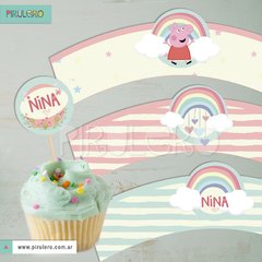 Kit Imprimible Peppa Pig Lluvia de amor y arcoiris - tienda online