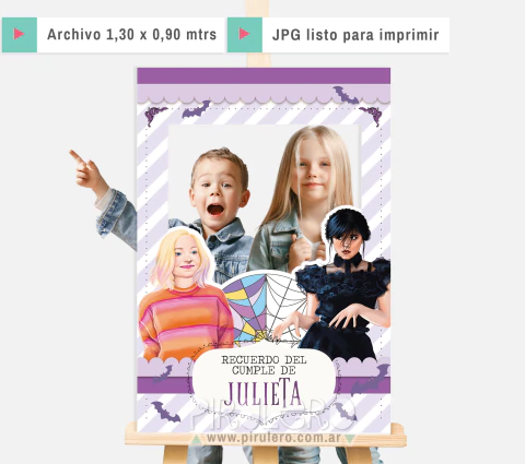 Marco Photo Booth Merlina y Enid Para Imprimir