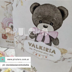 Kit Imprimible Oso Teddy_acuarela y arcoiris Rosa en internet
