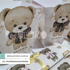 Kit Imprimible Oso Teddy_acuarela y arcoiris Rosa - tienda online
