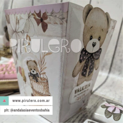 Kit Imprimible Oso Teddy_acuarela y arcoiris Rosa