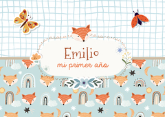 Kit Imprimible Zorrito y arcoiris nórdico - Pirulero