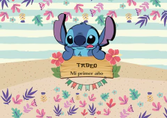 Kit imprimible Stitch celeste y azul - comprar online