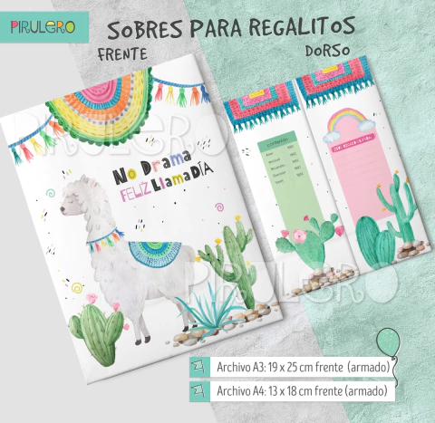 Sobres para regalo mod. Llama Alpaca