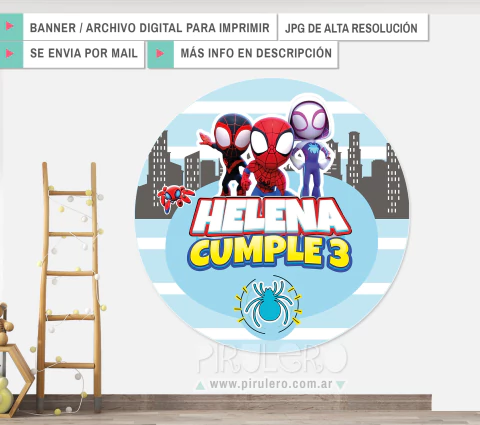 Banner Imprimible Spidey and his amazing friends mod 4