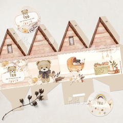 Kit Imprimible Oso Teddy_acuarela y arcoiris - tienda online