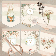 Kit Imprimible Conejito Toni _ Coleccion Bosque Vintage on internet