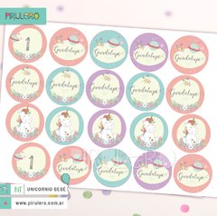 Kit imprimible Unicornio y arcoiris - Pirulero