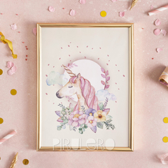 Kit imprimible Unicornios y Flores na internet