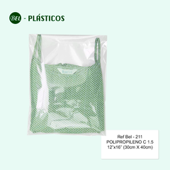 BOLSA DE POLIPROPILENO 12"x16"cal 1.5( 30cmx40cm ) TTE - 100 UND Ref Bel-211