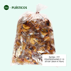BOLSA DE POLIPROPILENO 20"x30"cal 1 ( 50cmx76cm ) TTE - 50 UND Ref Bel-777