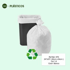 BOLSA BLANCA BIODEGRADABLE -50 UND 24"x33" Cal 1.6( 60cm x 84cm ) Ref Bel-976