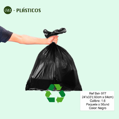 BOLSA NEGRA BIODEGRADABLE -50 UND 24"x33" Cal 1.6( 60cm x 84cm ) Ref Bel-977