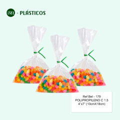 BOLSA DE POLIPROPILENO 4"x7"cal 1.5 ( 10cmx18cm ) TTE- 100 UND Ref Bel-179