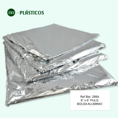 BOLSA DE ALUMINIO ABIERTA 6"x6" (15cm x 15cm) PAQ 100 UND Ref- Bel 288A