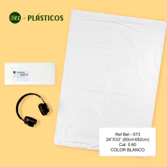 BOLSA BLANCA ALTA D- 50 UND 24"x33"cal 0.6 ( 60cm x 82cm ) Ref Bel-073