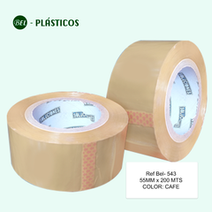CINTA ADHESIVA CAFE 2,5" (55MM)x200MTS Ref-Bel 543