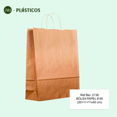 BOLSA PAPEL MANIGUETA # 65 (30+11+11x40 cm) UNID Ref-Bel 2138