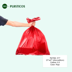 BOLSA ROJA EN POLIETILENO - 100 UND 18"x24" Cal 0.5 ( 45cm x 60cm )  Ref Bel-417 - comprar online
