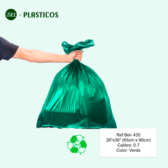 BOLSA VERDE BIODEGRADABLE - 100 UND 26"x36" Cal 0.7 ( 65cm x 90cm )  Ref Bel-435 - comprar online