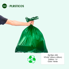 BOLSA BIODEGRADABLE VERDE - 100 UND  18"x24" cal 1.4 ( 45cm x 60cm) Ref Bel-439 - comprar online