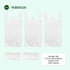 T-20 TIPO CAMISA - BOLSA MANIGUETA BLANCA BIODEGRADABLE - 100 UND Ref Bel-499 - comprar online