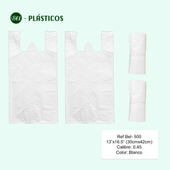 T-25 TIPO CAMISA - BOLSA MANIGUETA BLANCA BIODEGRADABLE - 100 UND Ref Bel-500 - comprar online