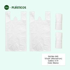 T-40 TIPO CAMISA - BOLSA MANIGUETA BLANCA BIODEGRADABLE - 100 UND Ref Bel-649 - comprar online