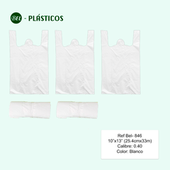 T-15 TIPO CAMISA - BOLSA MANIGUETA BLANCA BIODEGRADABLE - 100 UND Ref Bel-846 - comprar online