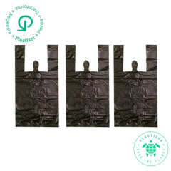 T20 TIPO CAMISA - BOLSA MANIGUETA NEGRA BIODEGRADABLE - 100 UND - comprar en línea