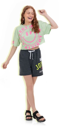 BERMUDA MOLETOM BOTONÊ COM SILK LOCAL Collie Teen 444114
