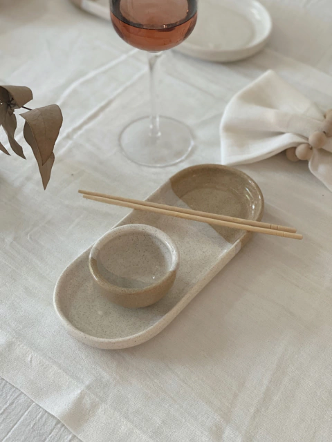 Set de sushi Arena y Blanco