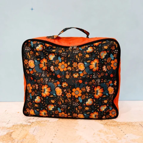 Organizador impermeable grande Flores / Naranja