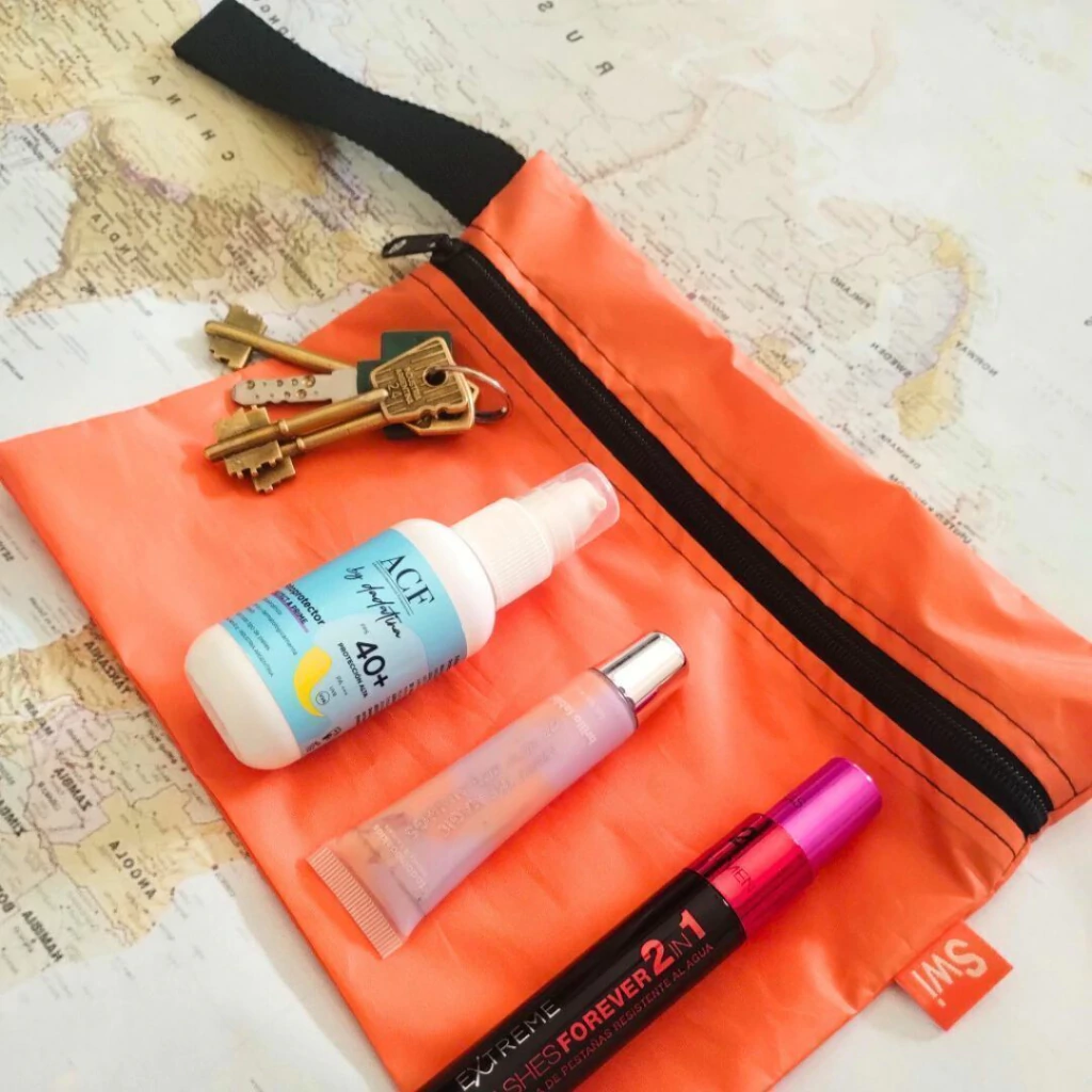 Estuche impermeable con manija - Liso NARANJA