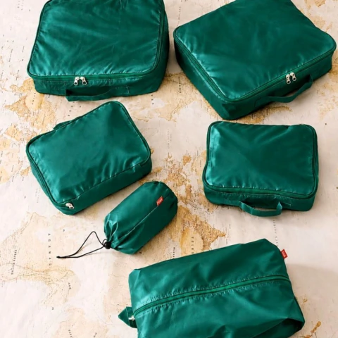 Organizador para valijas 6 piezas - Verde Esmeralda