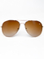 Óculos de Sol Masculino Aviador Marrom Degradê com Dourado - comprar online