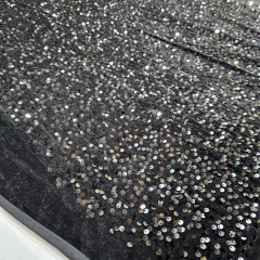 Tecido Veludo Cristal com Paetê Preto - comprar online