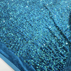 Tecido Veludo Cristal com Paetê Azul Petróleo - comprar online