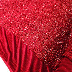 Tecido Veludo Cristal com Paetê Vermelho - comprar online