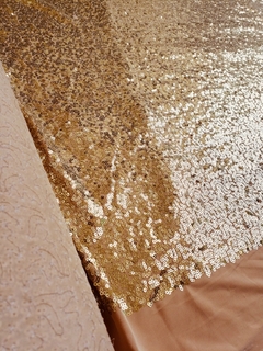 Tecido Malha Bordado com Paetê Fashion Dourado na internet