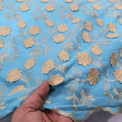 Laise Bordada 3D Flores Azul Turquesa na internet