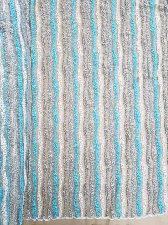 Imagem do Tecido Tule Premium Bordado Bicolor com Pedrarias Verde Tiffany